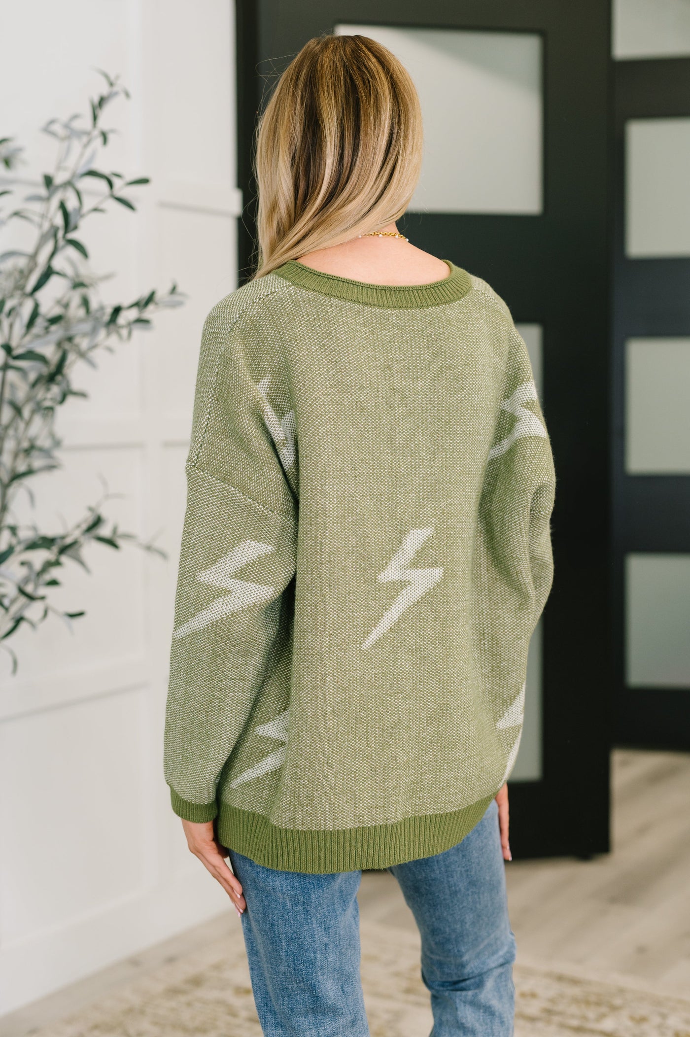 Shock Value V-Neck Sweater in Olive-Womens-Ave Shops-Market Street Nest, Fashionable Clothing, Shoes and Home Décor Located in Mabank, TX
