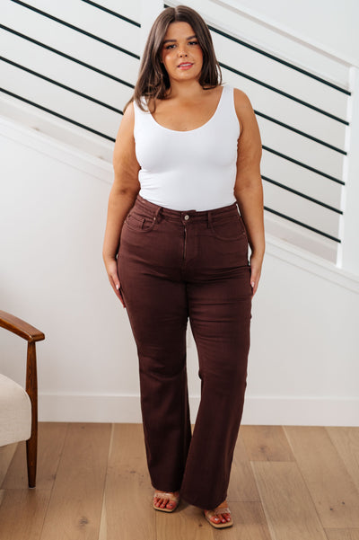 Sienna High Rise Control Top Flare Jeans in Espresso-Denim-Ave Shops-Market Street Nest, Fashionable Clothing, Shoes and Home Décor Located in Mabank, TX