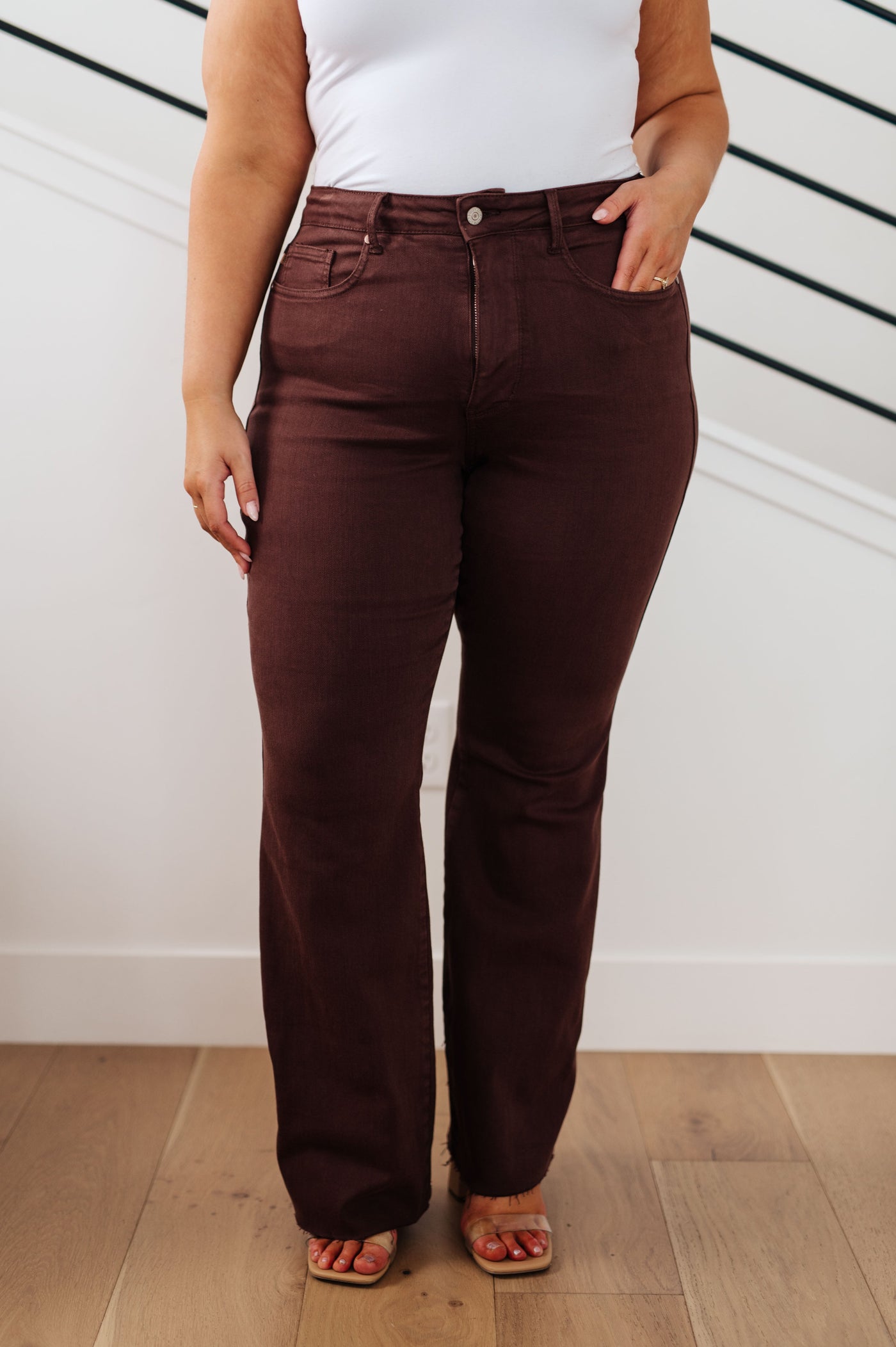 Sienna High Rise Control Top Flare Jeans in Espresso-Denim-Ave Shops-Market Street Nest, Fashionable Clothing, Shoes and Home Décor Located in Mabank, TX