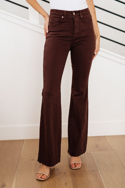 Sienna High Rise Control Top Flare Jeans in Espresso-Denim-Ave Shops-Market Street Nest, Fashionable Clothing, Shoes and Home Décor Located in Mabank, TX