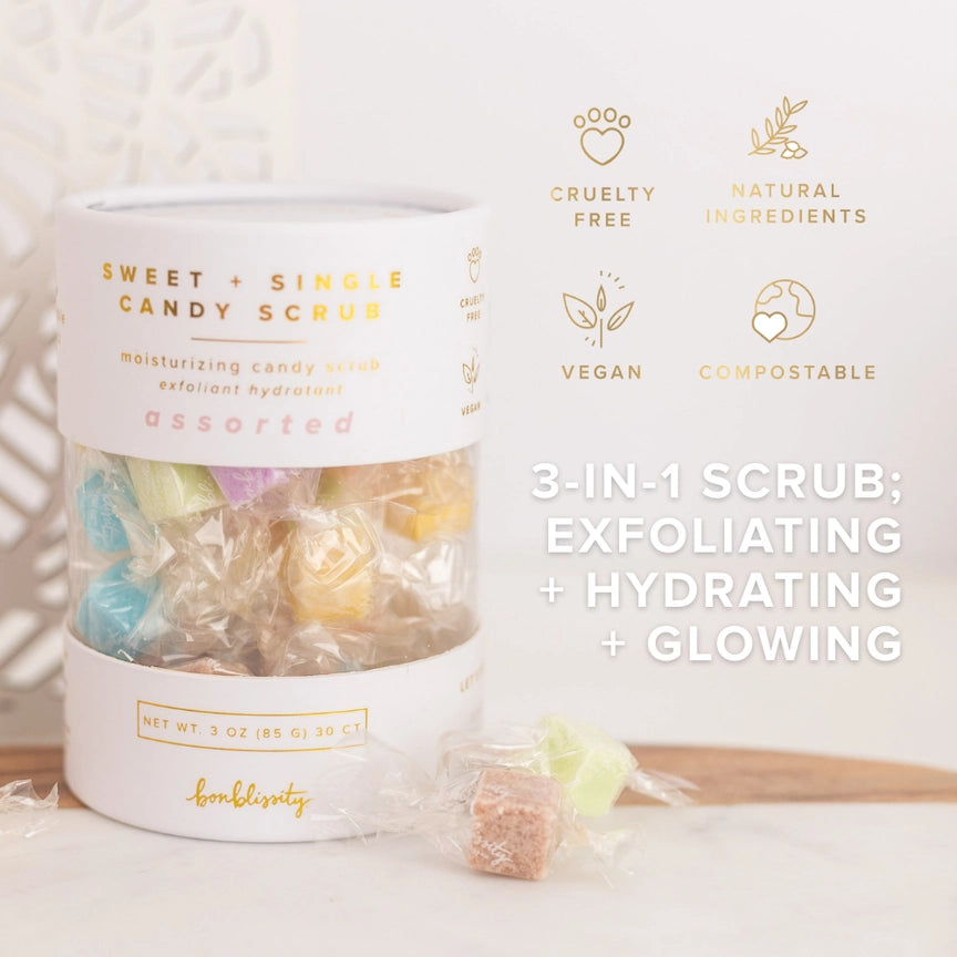 Signature Sweet+Single Candy Scrub (30 pcs) - Assorted Scents-05-Bath, Beauty &amp; Wellness-Bonblissity-Market Street Nest, Fashionable Clothing, Shoes and Home Décor Located in Mabank, TX
