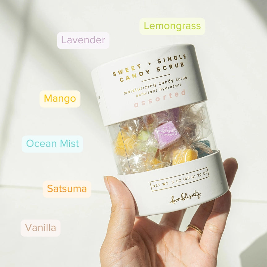 Signature Sweet+Single Candy Scrub (30 pcs) - Assorted Scents-05-Bath, Beauty & Wellness-Bonblissity-Market Street Nest, Fashionable Clothing, Shoes and Home Décor Located in Mabank, TX