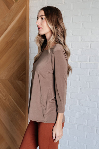 Signature Classic Round Neck Top in Mocha-Tops-Ave Shops-Market Street Nest, Fashionable Clothing, Shoes and Home Décor Located in Mabank, TX