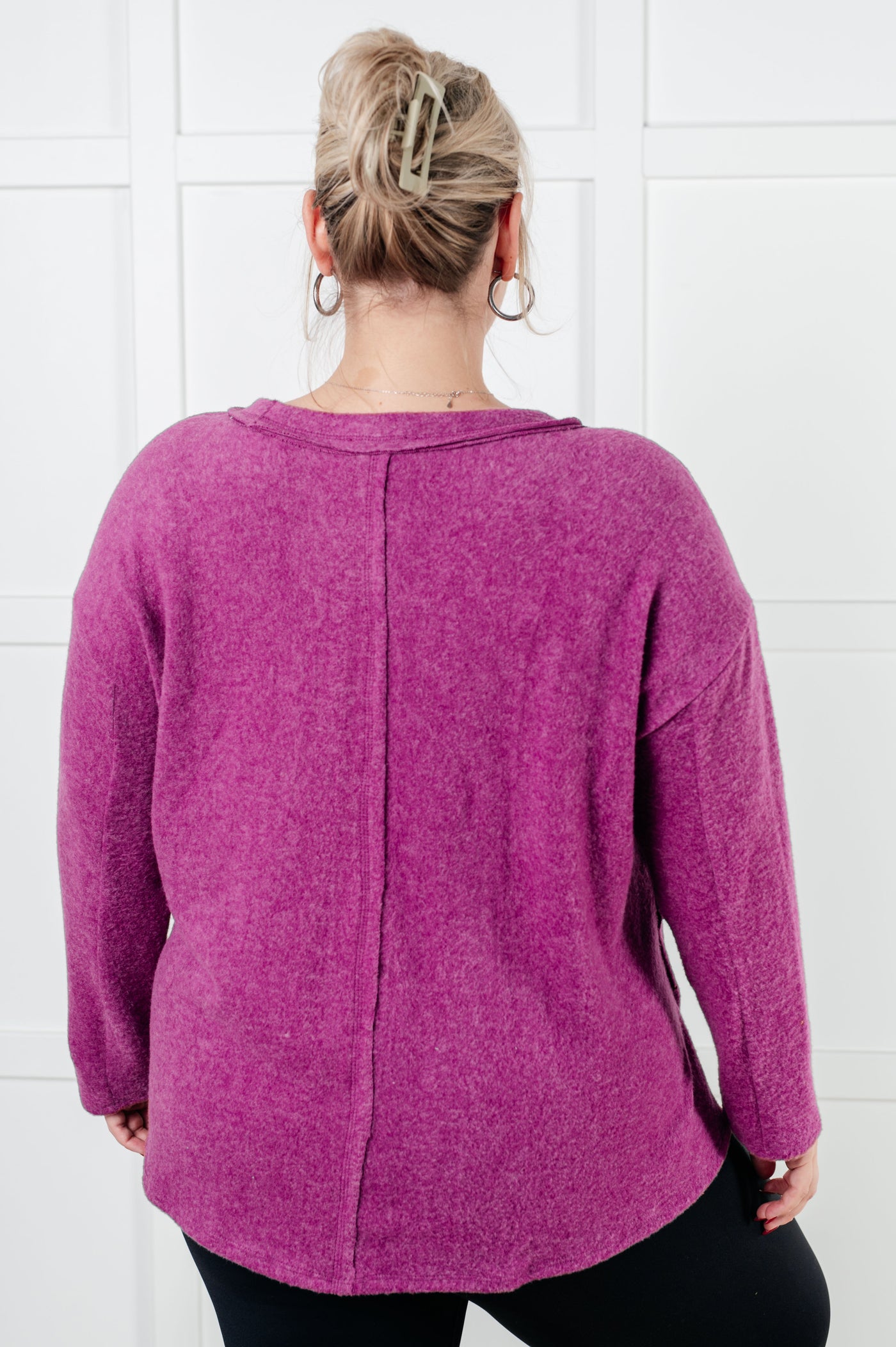 Simple Silhouette Brushed Hacci Sweater in Light Plum-Tops-Ave Shops-Market Street Nest, Fashionable Clothing, Shoes and Home Décor Located in Mabank, TX