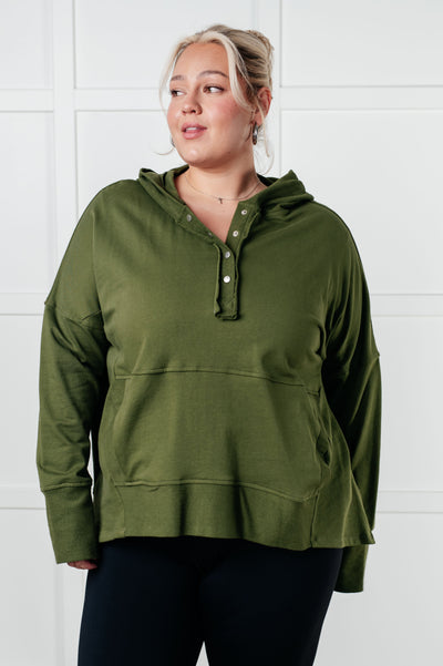 Simple Snug Snap Hooded Pullover-Tops-Ave Shops-Market Street Nest, Fashionable Clothing, Shoes and Home Décor Located in Mabank, TX