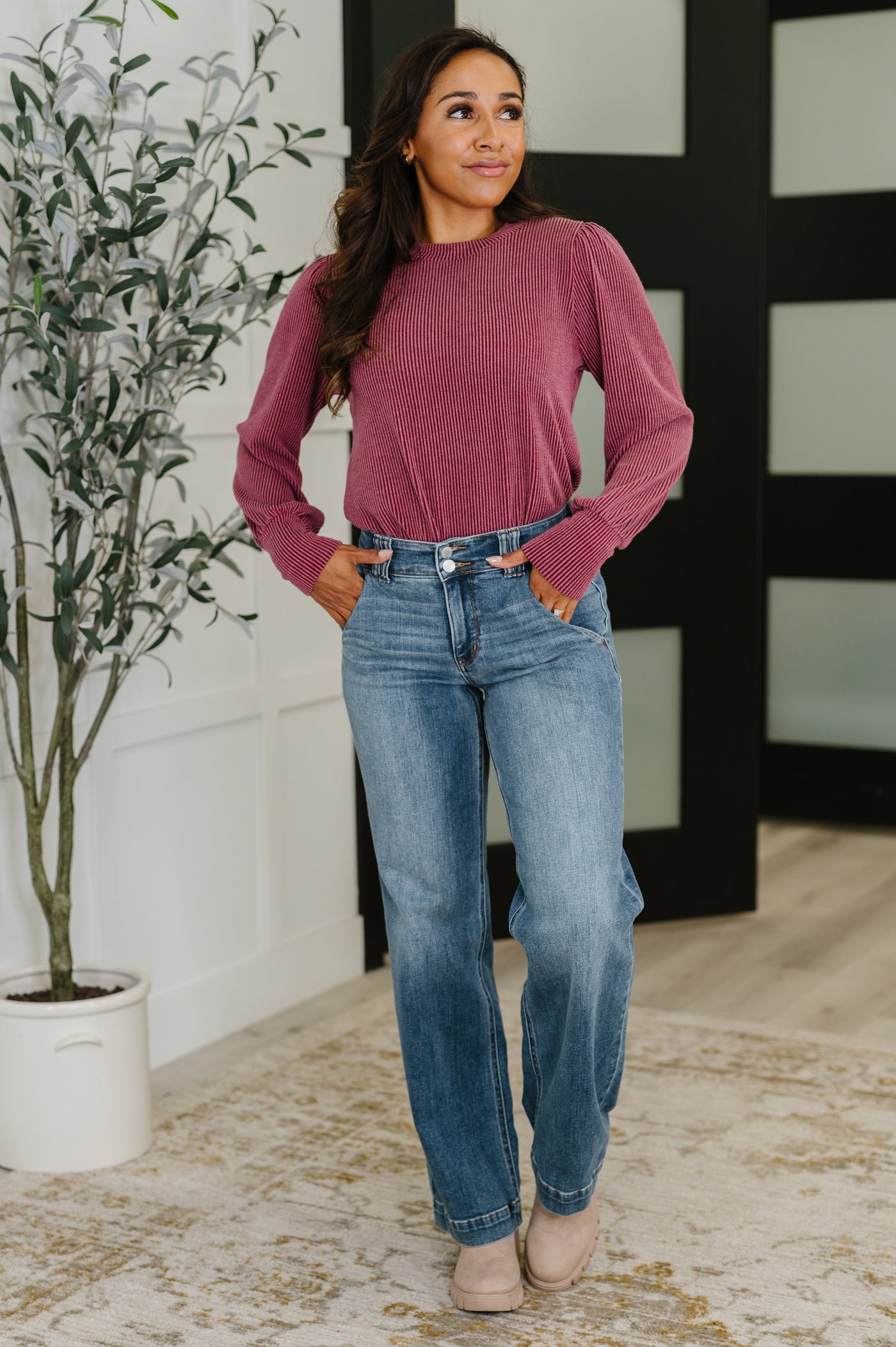 Simply Styled Balloon Sleeve Knit Top-Womens-Ave Shops-Market Street Nest, Fashionable Clothing, Shoes and Home Décor Located in Mabank, TX