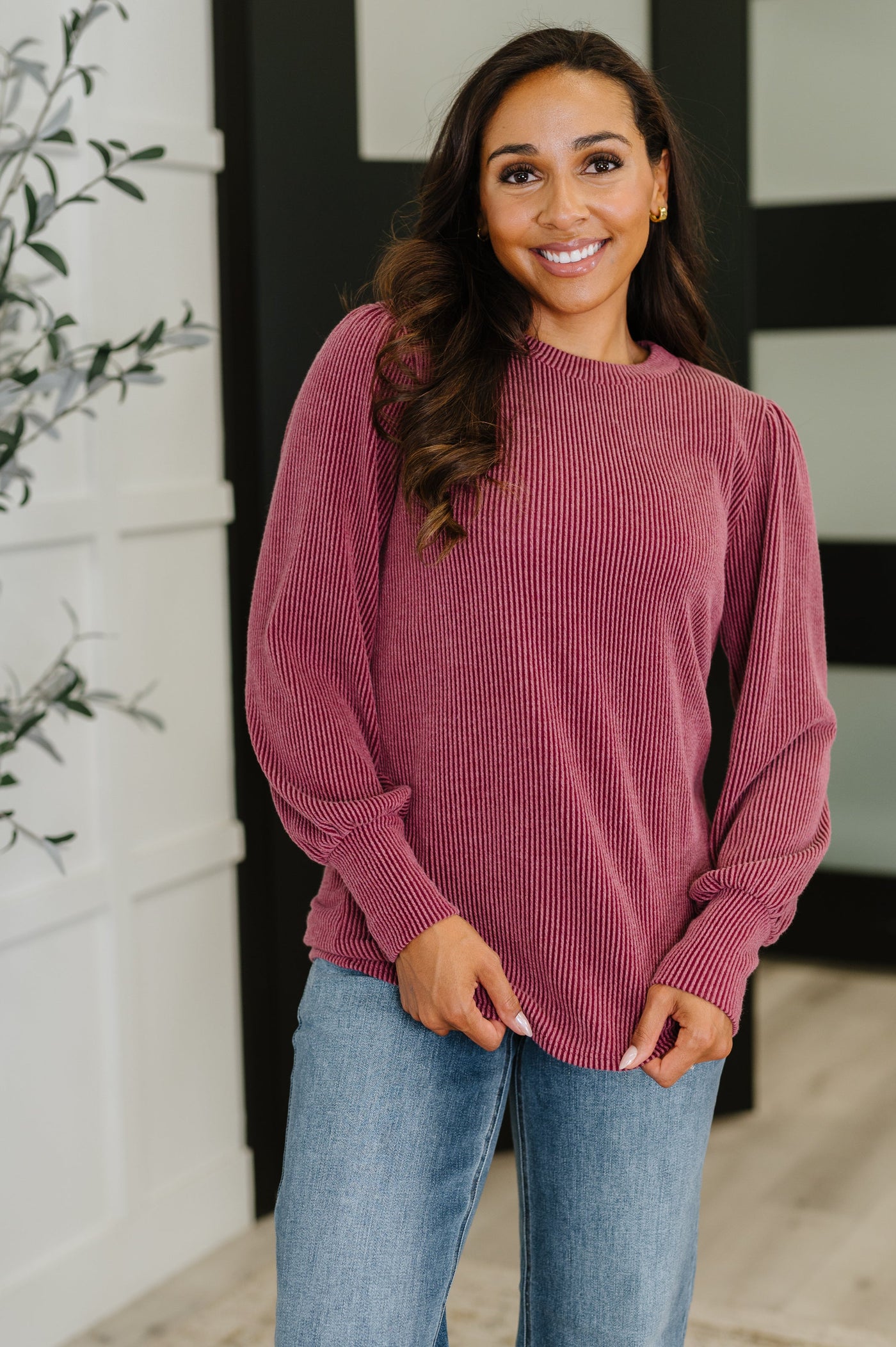 Simply Styled Balloon Sleeve Knit Top-Womens-Ave Shops-Market Street Nest, Fashionable Clothing, Shoes and Home Décor Located in Mabank, TX