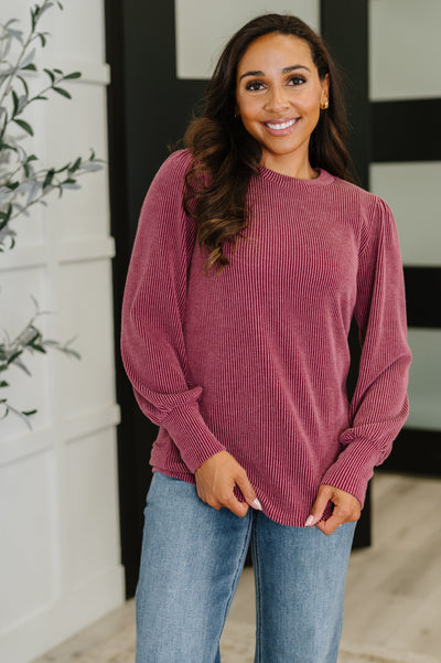 Simply Styled Balloon Sleeve Knit Top-Womens-Ave Shops-Market Street Nest, Fashionable Clothing, Shoes and Home Décor Located in Mabank, TX