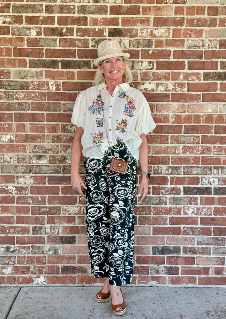 Sister Mary Black Florida Pant-09-Bottoms-IVY JANE-Market Street Nest, Fashionable Clothing, Shoes and Home Décor Located in Mabank, TX