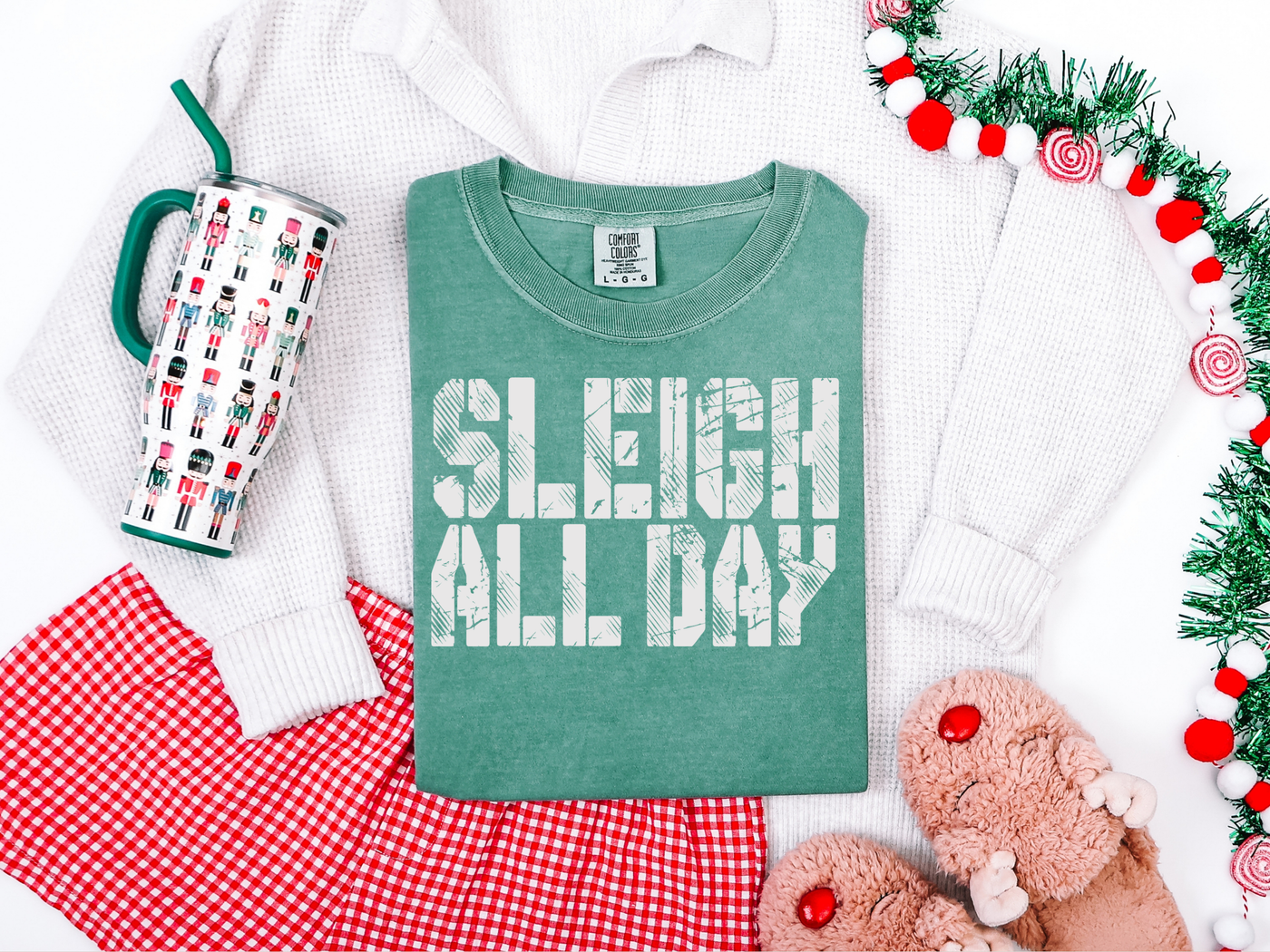 Sleigh All Day Evergreen Graphic Tee and Sweatshirt-Womens-Ave Shops-Market Street Nest, Fashionable Clothing, Shoes and Home Décor Located in Mabank, TX