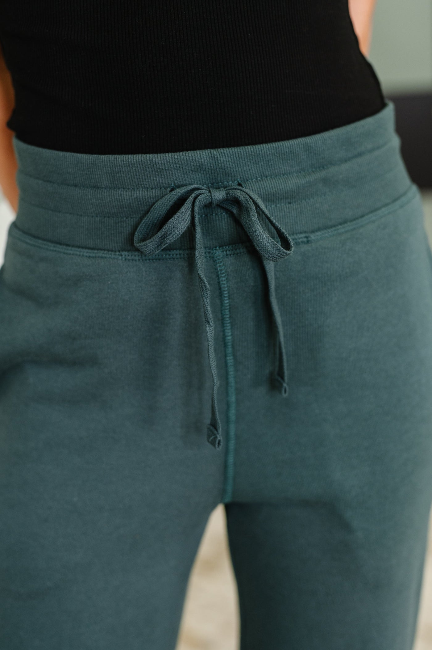 Slow Mornings High Waisted Sweats in Jungle Green-Womens-Ave Shops-Market Street Nest, Fashionable Clothing, Shoes and Home Décor Located in Mabank, TX