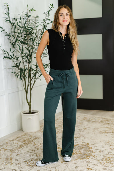 Slow Mornings High Waisted Sweats in Jungle Green-Womens-Ave Shops-Market Street Nest, Fashionable Clothing, Shoes and Home Décor Located in Mabank, TX
