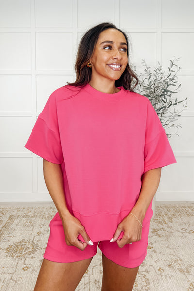 Slow Sunday Ribbed Knit Set in Hot Pink-Tops-Ave Shops-Market Street Nest, Fashionable Clothing, Shoes and Home Décor Located in Mabank, TX