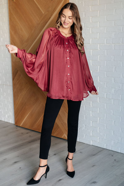 Smiles and Pouts Bat Sleeve Button Down-Blouses-Ave Shops-Market Street Nest, Fashionable Clothing, Shoes and Home Décor Located in Mabank, TX