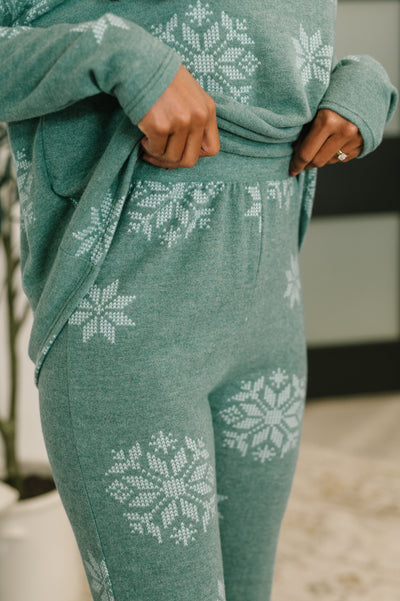 Snowflake Sniffles Pajama Set in Hunter Green-Womens-Ave Shops-Market Street Nest, Fashionable Clothing, Shoes and Home Décor Located in Mabank, TX