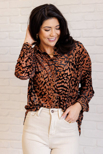 So Fierce Animal Print Blouse-Tops-Ave Shops-Market Street Nest, Fashionable Clothing, Shoes and Home Décor Located in Mabank, TX