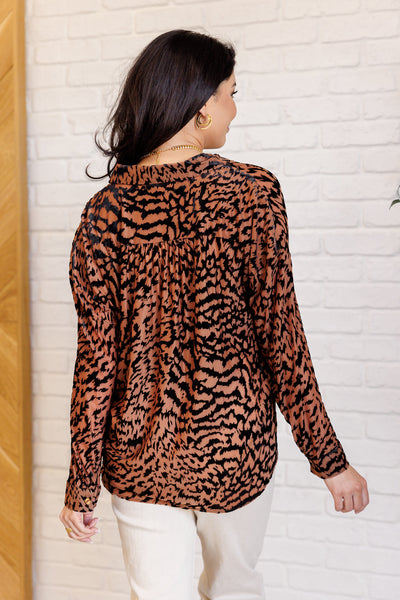 So Fierce Animal Print Blouse-Tops-Ave Shops-Market Street Nest, Fashionable Clothing, Shoes and Home Décor Located in Mabank, TX