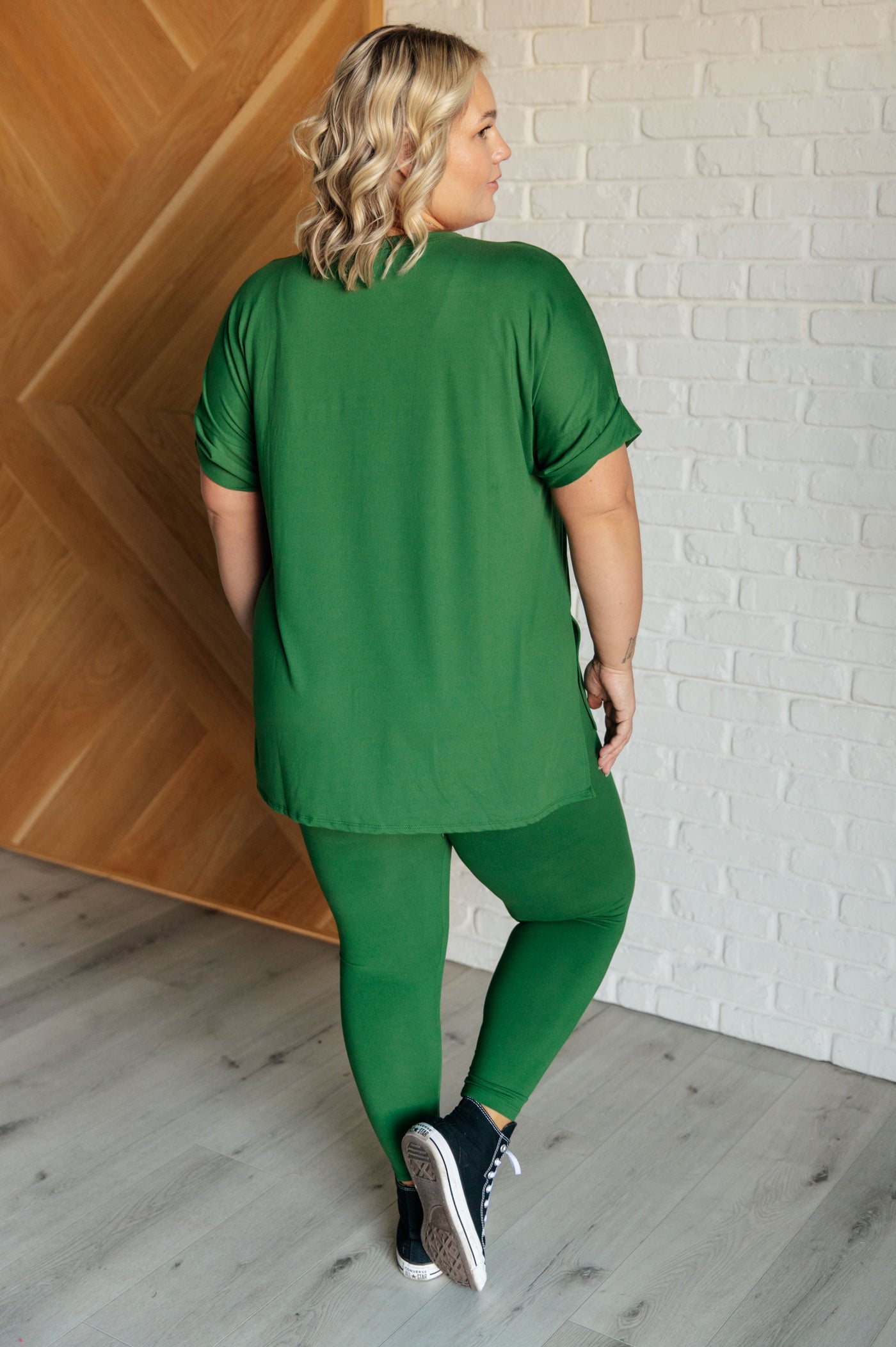 Soft Serve Brushed Microfiber Set in Dark Green-Athleisure-Ave Shops-Market Street Nest, Fashionable Clothing, Shoes and Home Décor Located in Mabank, TX