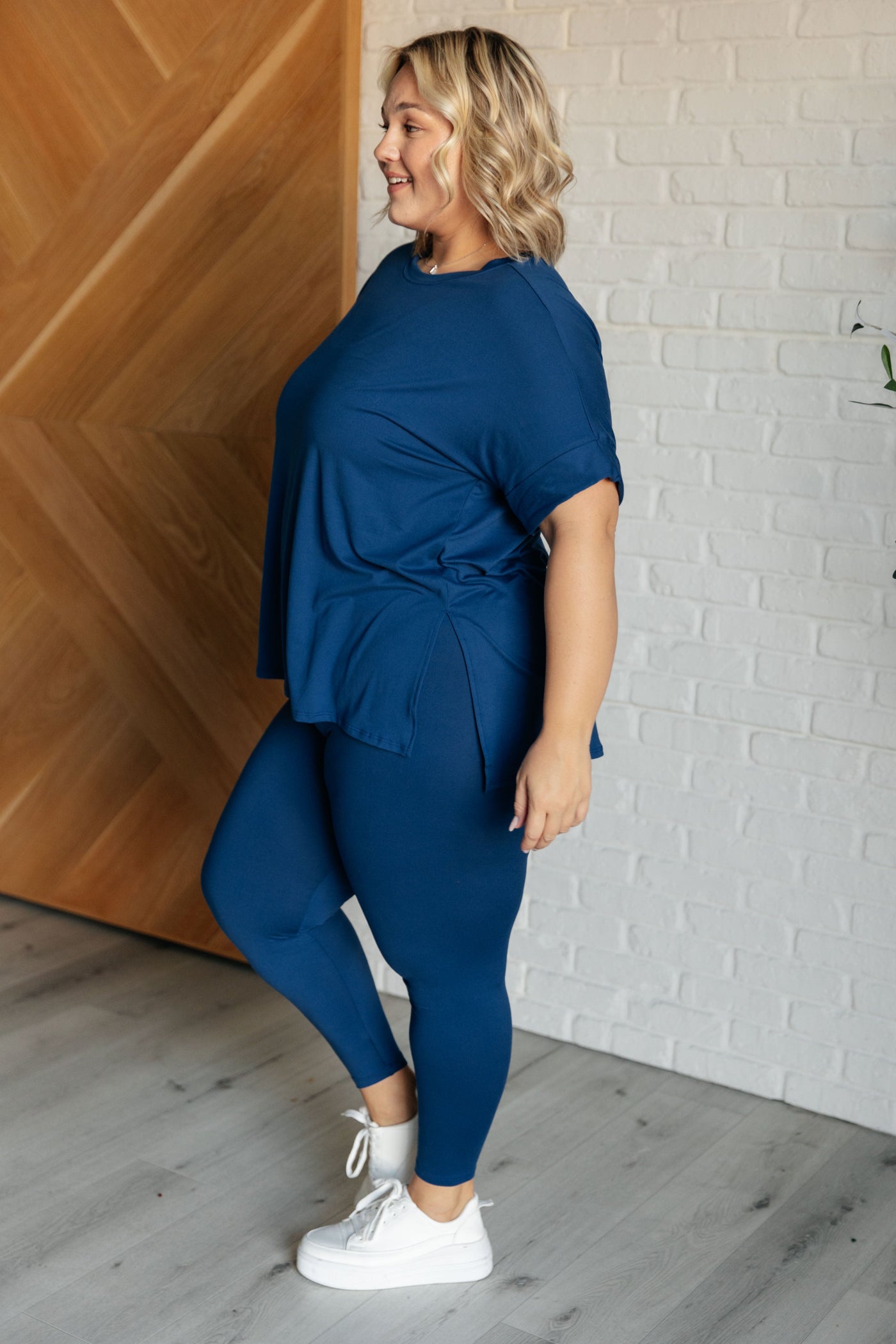 Soft Serve Brushed Microfiber Set in Lt. Navy-Athleisure-Ave Shops-Market Street Nest, Fashionable Clothing, Shoes and Home Décor Located in Mabank, TX