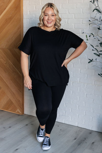 Soft Serve Brushed Microfiber Set in Black-Athleisure-Ave Shops-Market Street Nest, Fashionable Clothing, Shoes and Home Décor Located in Mabank, TX