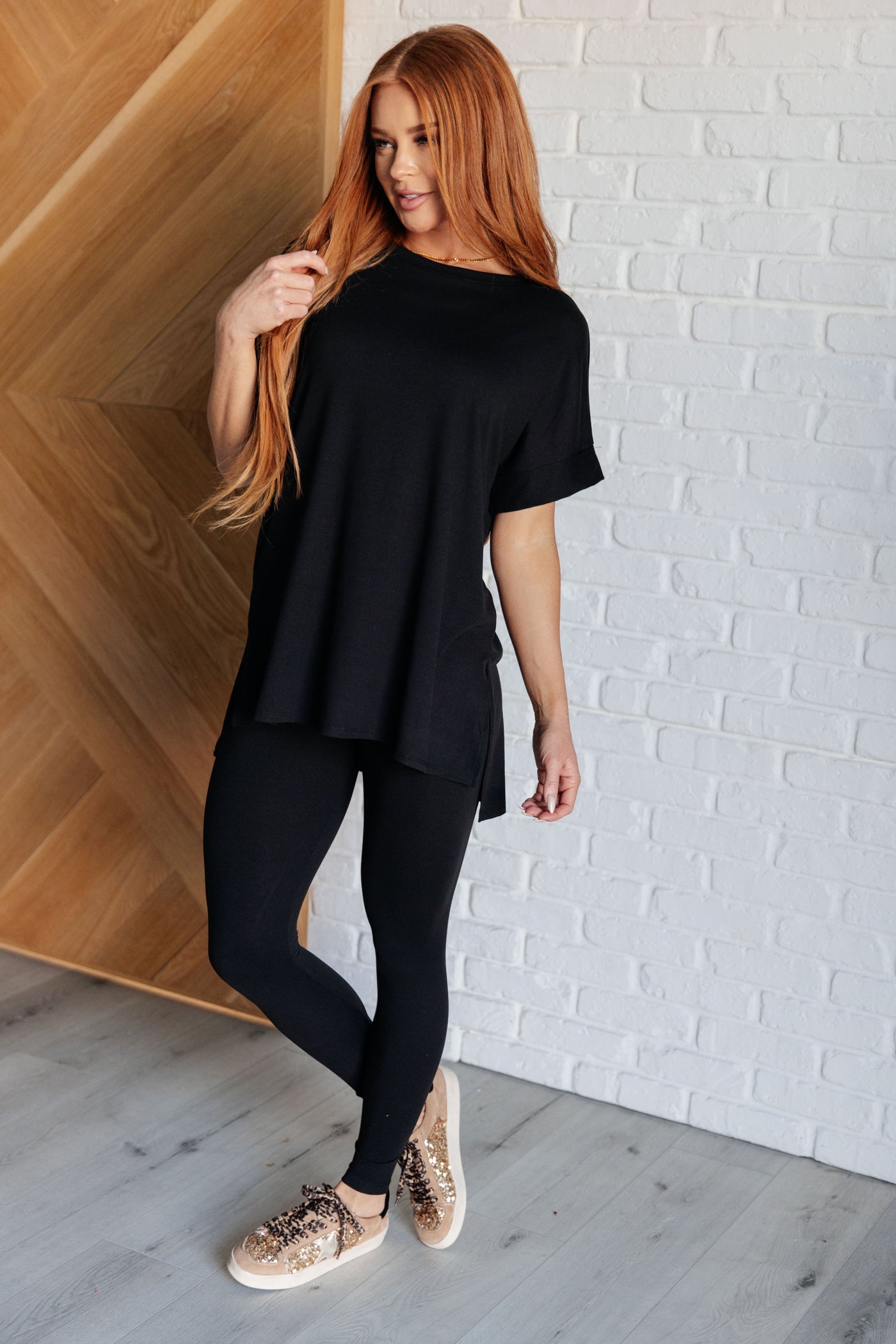 Soft Serve Brushed Microfiber Set in Black-Athleisure-Ave Shops-Market Street Nest, Fashionable Clothing, Shoes and Home Décor Located in Mabank, TX