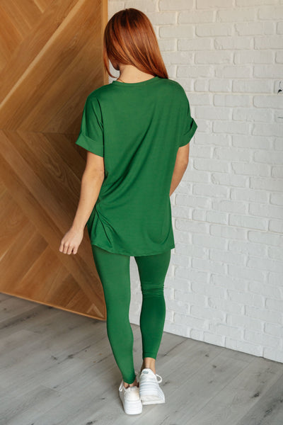 Soft Serve Brushed Microfiber Set in Dark Green-Athleisure-Ave Shops-Market Street Nest, Fashionable Clothing, Shoes and Home Décor Located in Mabank, TX