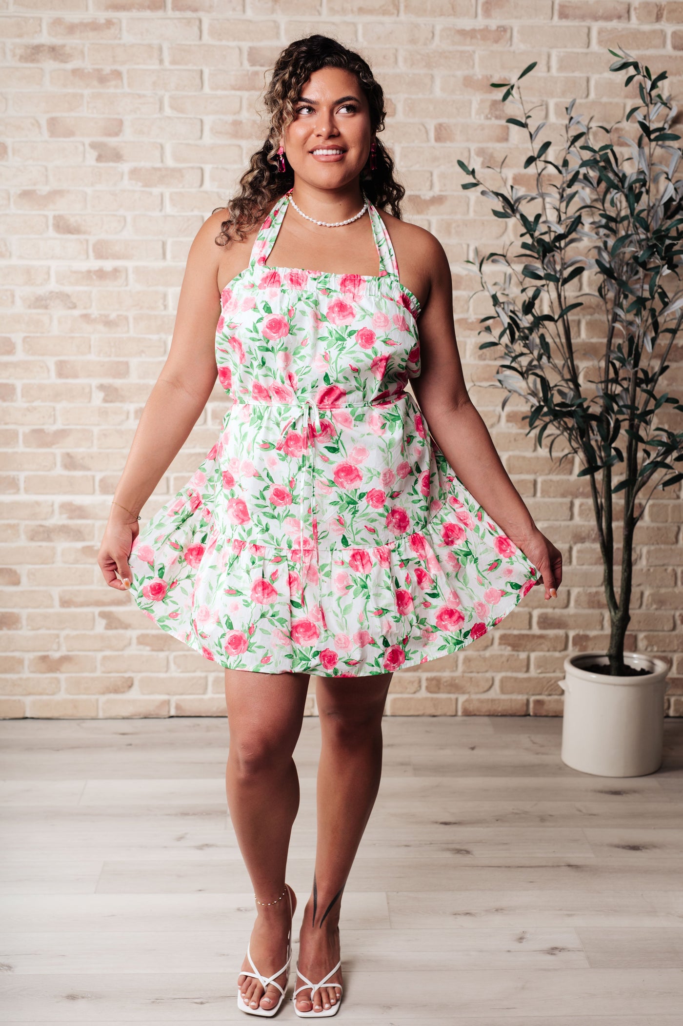 Soul Tied Floral Dress in Pink-Dresses-Ave Shops-Market Street Nest, Fashionable Clothing, Shoes and Home Décor Located in Mabank, TX