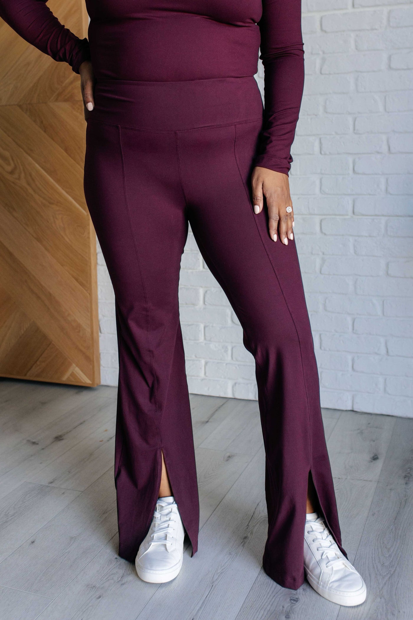 Stamina Stride Flare Leggings in Cassis-Athleisure-Ave Shops-Market Street Nest, Fashionable Clothing, Shoes and Home Décor Located in Mabank, TX