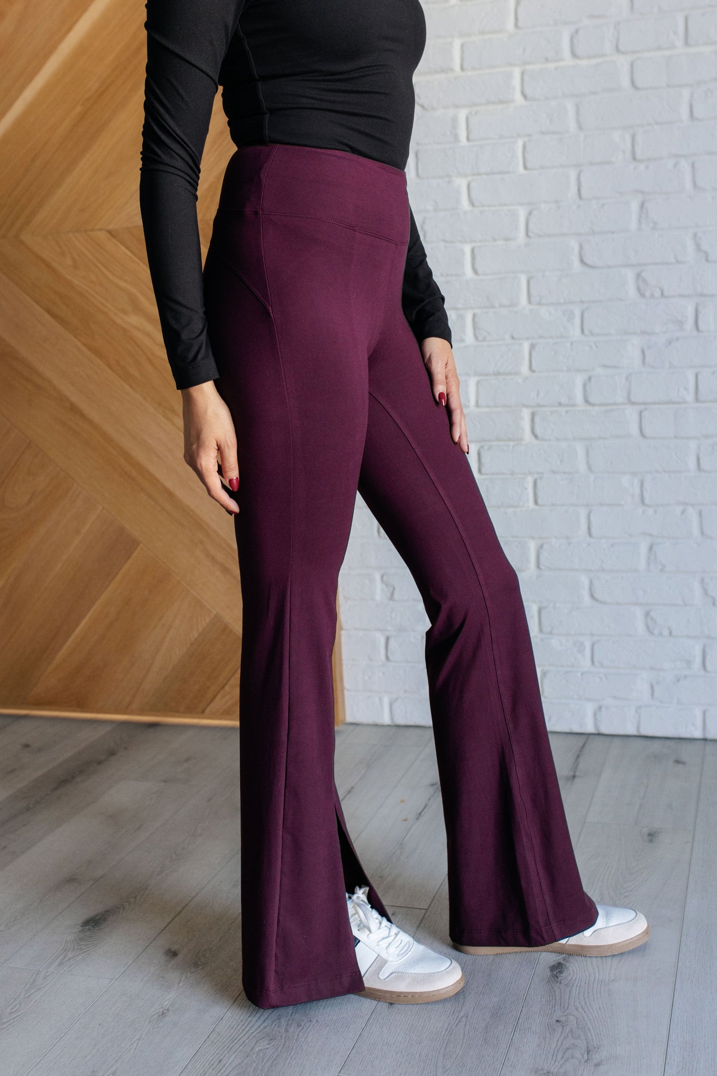 Stamina Stride Flare Leggings in Cassis-Athleisure-Ave Shops-Market Street Nest, Fashionable Clothing, Shoes and Home Décor Located in Mabank, TX