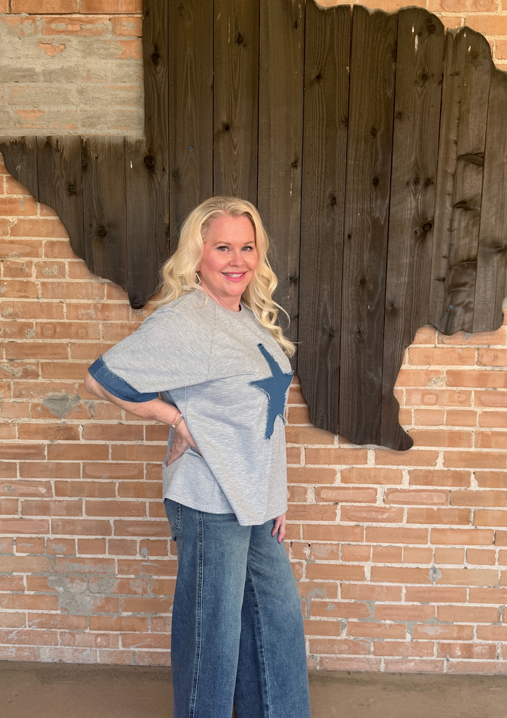 Star Stud Distressed Applique Top-08-Tops-Avenue Shops-Market Street Nest, Fashionable Clothing, Shoes and Home Décor Located in Mabank, TX