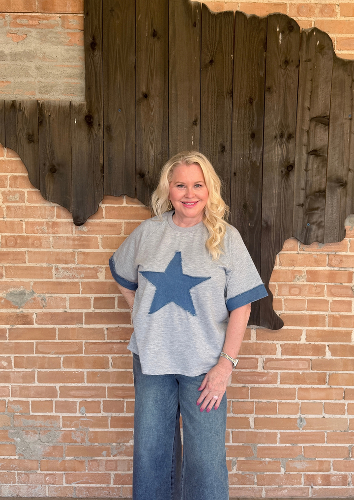 Star Stud Distressed Applique Top-08-Tops-Avenue Shops-Market Street Nest, Fashionable Clothing, Shoes and Home Décor Located in Mabank, TX