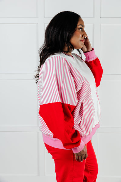 Stripes on My Sleeves Color Block Pullover-Tops-Ave Shops-Market Street Nest, Fashionable Clothing, Shoes and Home Décor Located in Mabank, TX