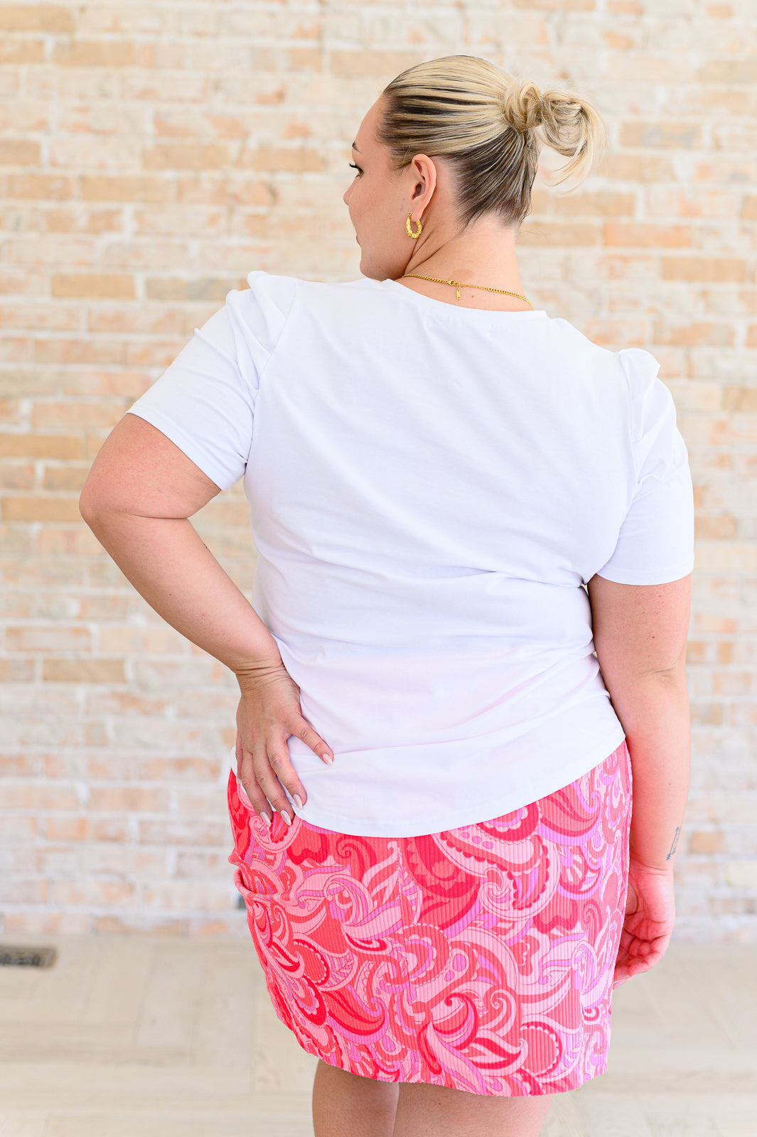 Strong Enough Puff Sleeve Tee In White-Tops-Ave Shops-Market Street Nest, Fashionable Clothing, Shoes and Home Décor Located in Mabank, TX