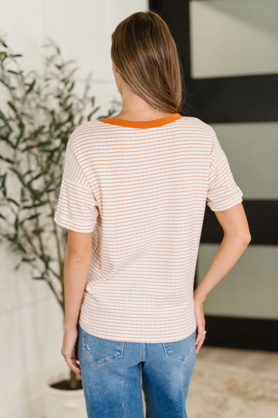 Sunbeam Shuffle Banded Round Neck Top in Orange-Womens-Ave Shops-Market Street Nest, Fashionable Clothing, Shoes and Home Décor Located in Mabank, TX