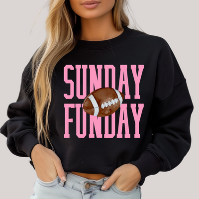 Sunday Funday Gameday in Black Sweatshirt-Womens-Ave Shops-Market Street Nest, Fashionable Clothing, Shoes and Home Décor Located in Mabank, TX