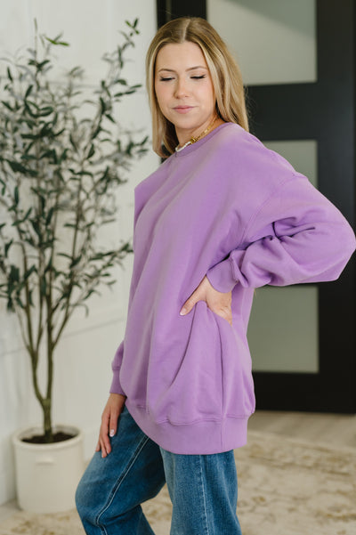 Sunday Snug Relaxed Pullover in Lavender-Womens-Ave Shops-Market Street Nest, Fashionable Clothing, Shoes and Home Décor Located in Mabank, TX
