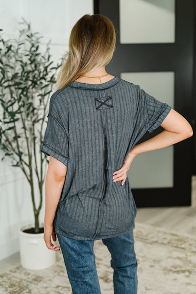 Sunday's Bestie Mineral Wash Top in Ash Black-Womens-Ave Shops-Market Street Nest, Fashionable Clothing, Shoes and Home Décor Located in Mabank, TX