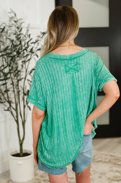 Sunday's Bestie Mineral Wash Top in Kelly Green-Womens-Ave Shops-Market Street Nest, Fashionable Clothing, Shoes and Home Décor Located in Mabank, TX