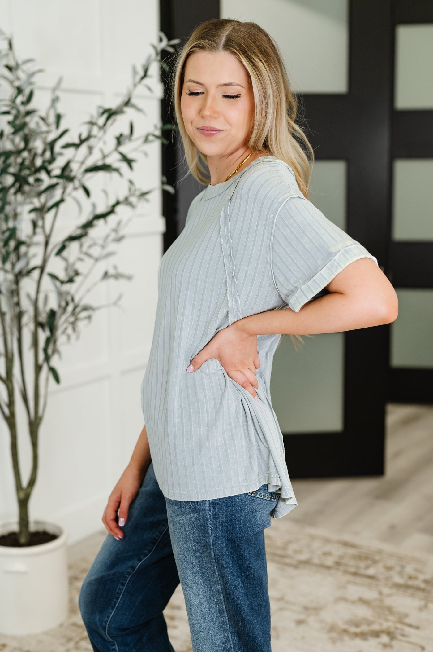 Sunday's Bestie Mineral Wash Top in Light Grey-Womens-Ave Shops-Market Street Nest, Fashionable Clothing, Shoes and Home Décor Located in Mabank, TX