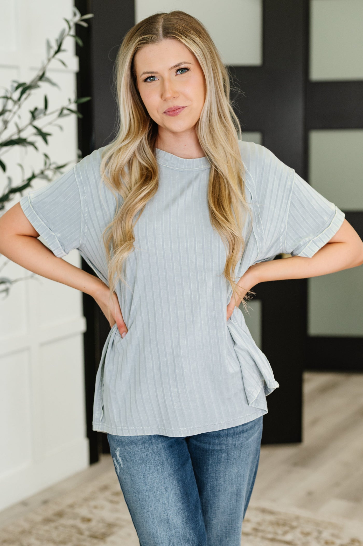Sunday's Bestie Mineral Wash Top in Light Grey-Womens-Ave Shops-Market Street Nest, Fashionable Clothing, Shoes and Home Décor Located in Mabank, TX