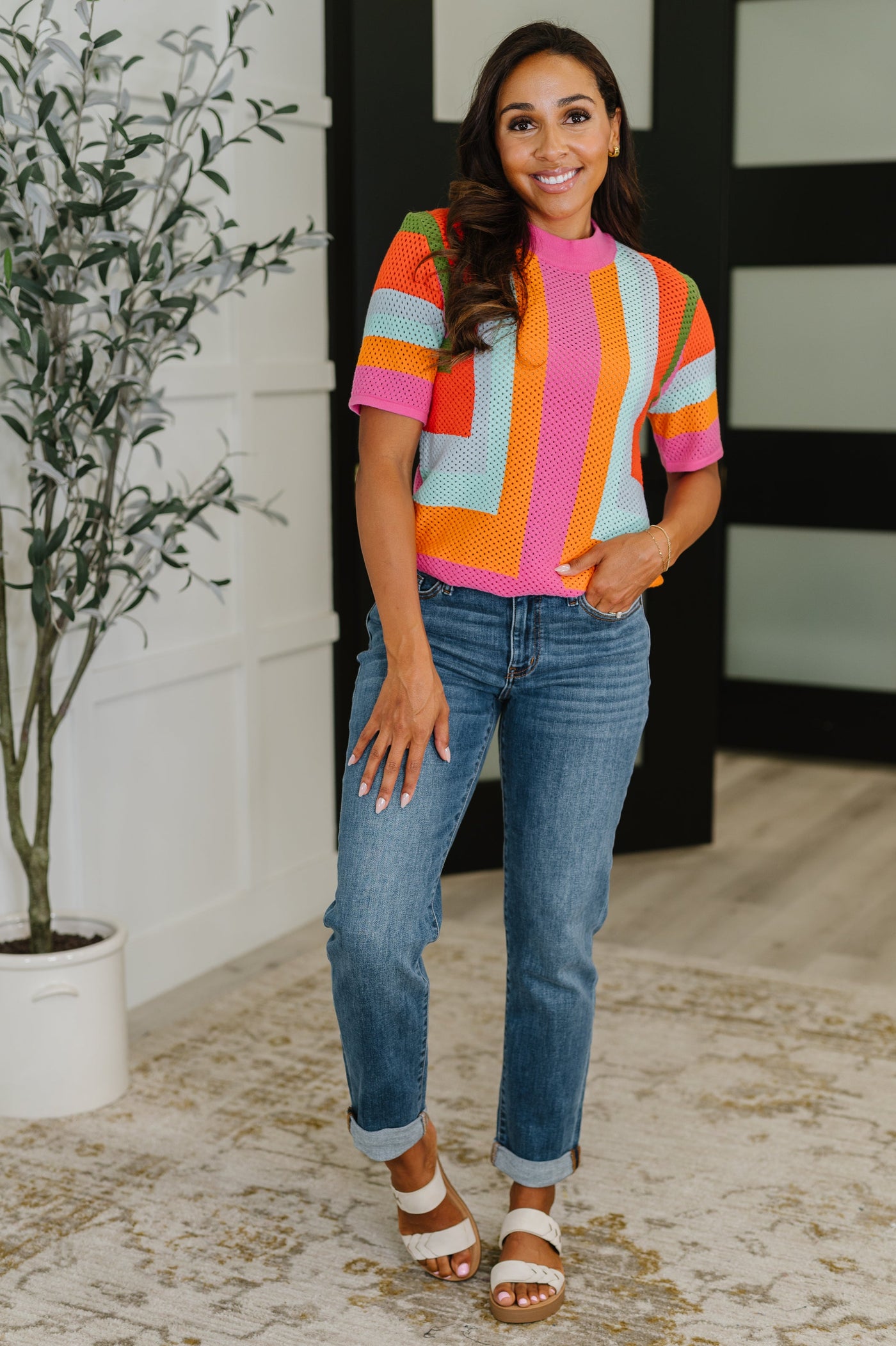 Sunset Stitch Knit Top-Womens-Ave Shops-Market Street Nest, Fashionable Clothing, Shoes and Home Décor Located in Mabank, TX
