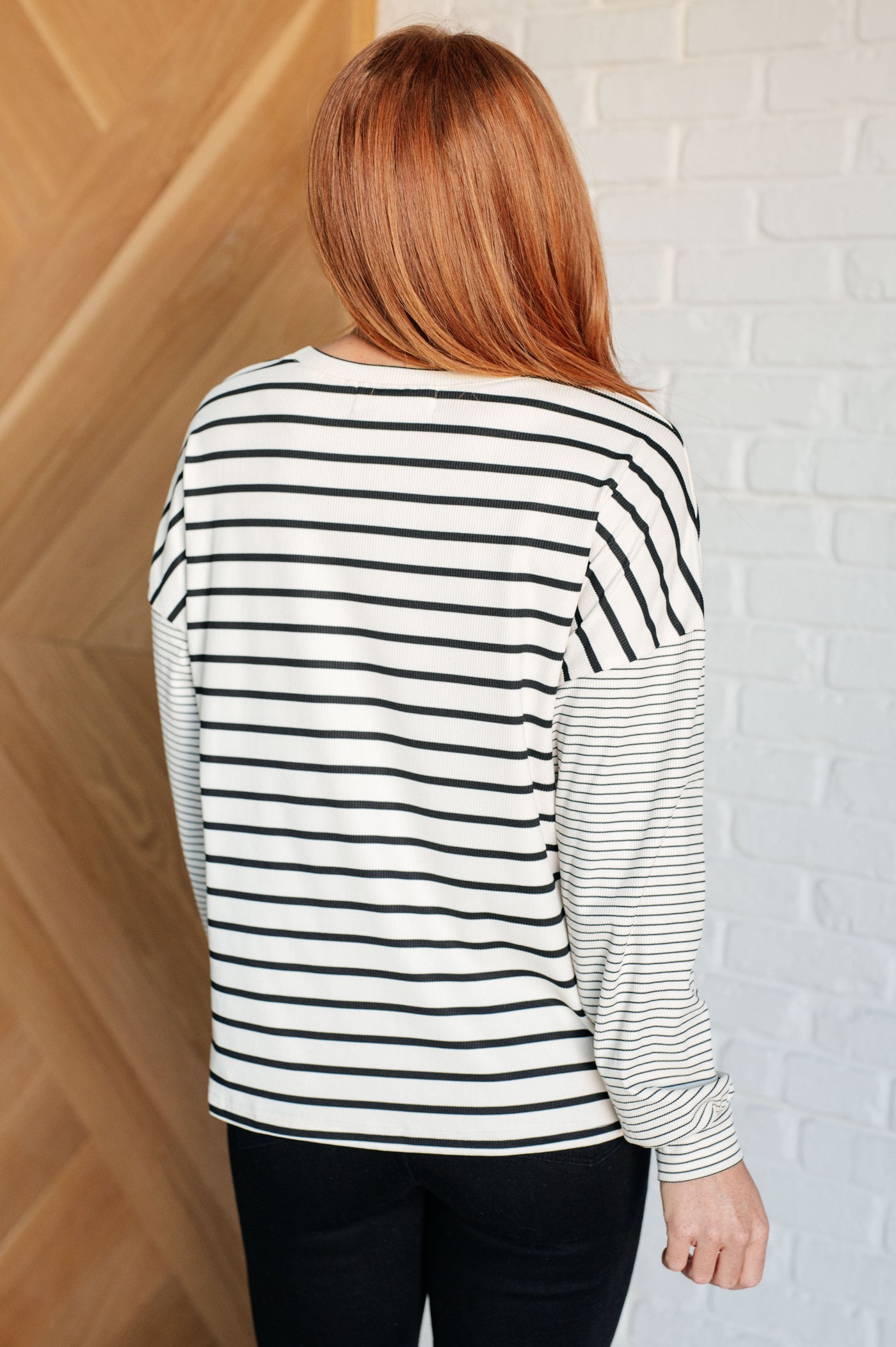 Super Clever Patchwork Striped Top in Ivory-Tops-Ave Shops-Market Street Nest, Fashionable Clothing, Shoes and Home Décor Located in Mabank, TX