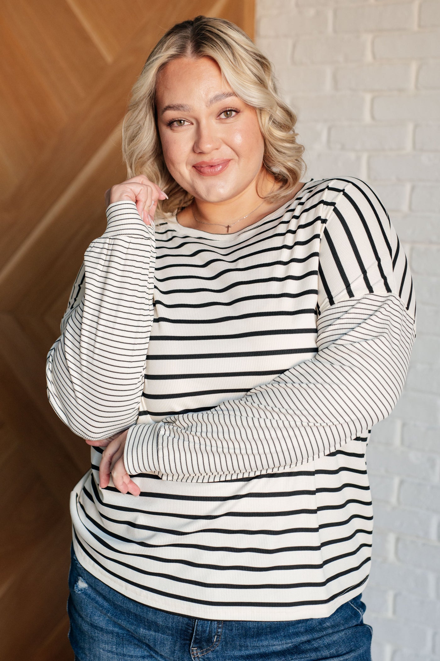 Super Clever Patchwork Striped Top in Ivory-Tops-Ave Shops-Market Street Nest, Fashionable Clothing, Shoes and Home Décor Located in Mabank, TX