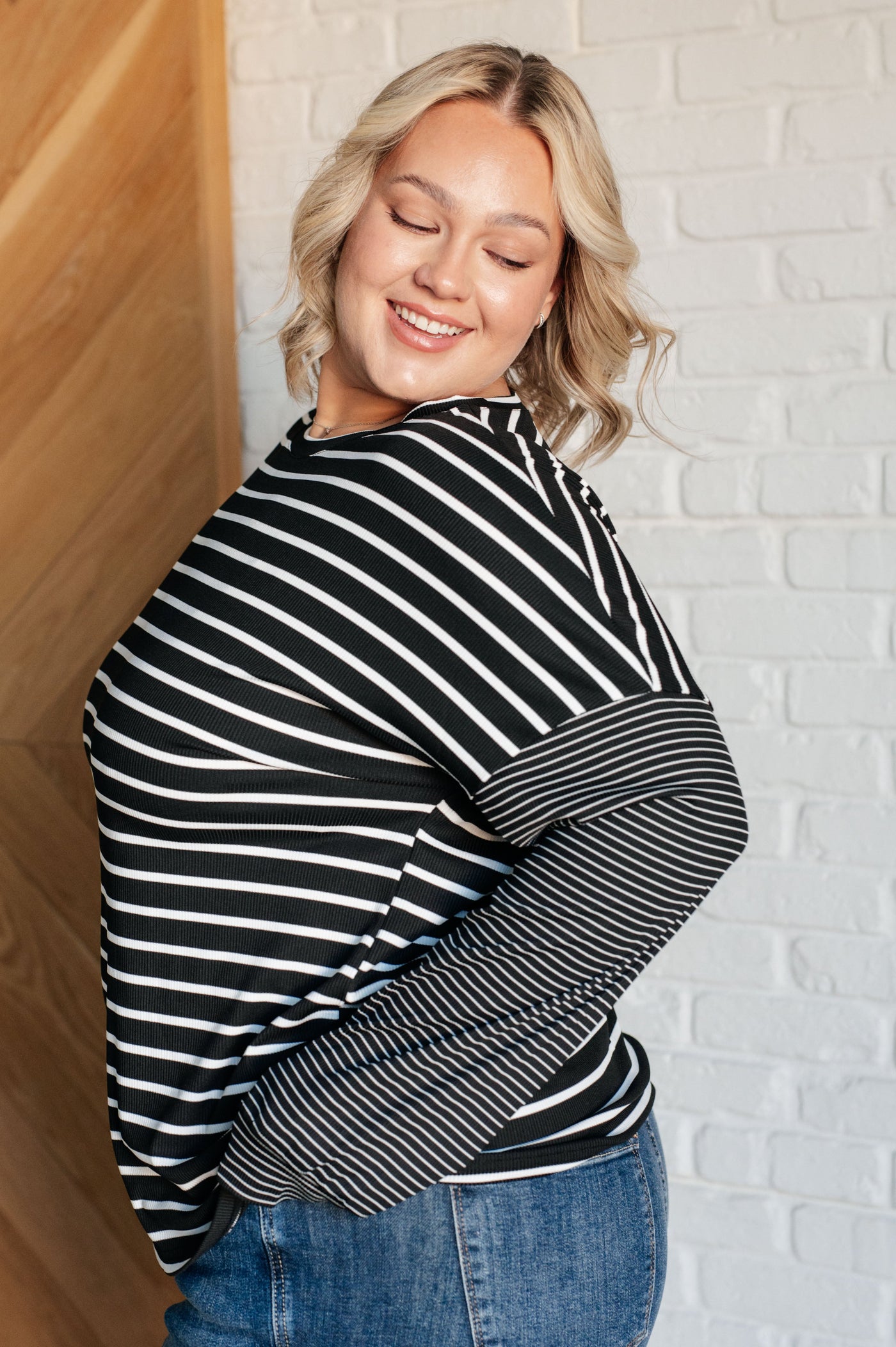 Super Clever Patchwork Striped Top in Black-Tops-Ave Shops-Market Street Nest, Fashionable Clothing, Shoes and Home Décor Located in Mabank, TX