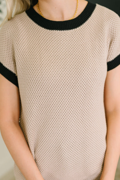 Sure Seems Sweet Contrast Trim Sleeveless Sweater-Womens-Ave Shops-Market Street Nest, Fashionable Clothing, Shoes and Home Décor Located in Mabank, TX