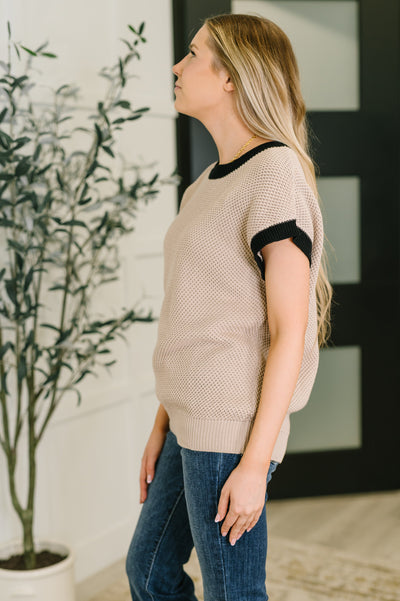 Sure Seems Sweet Contrast Trim Sleeveless Sweater-Womens-Ave Shops-Market Street Nest, Fashionable Clothing, Shoes and Home Décor Located in Mabank, TX