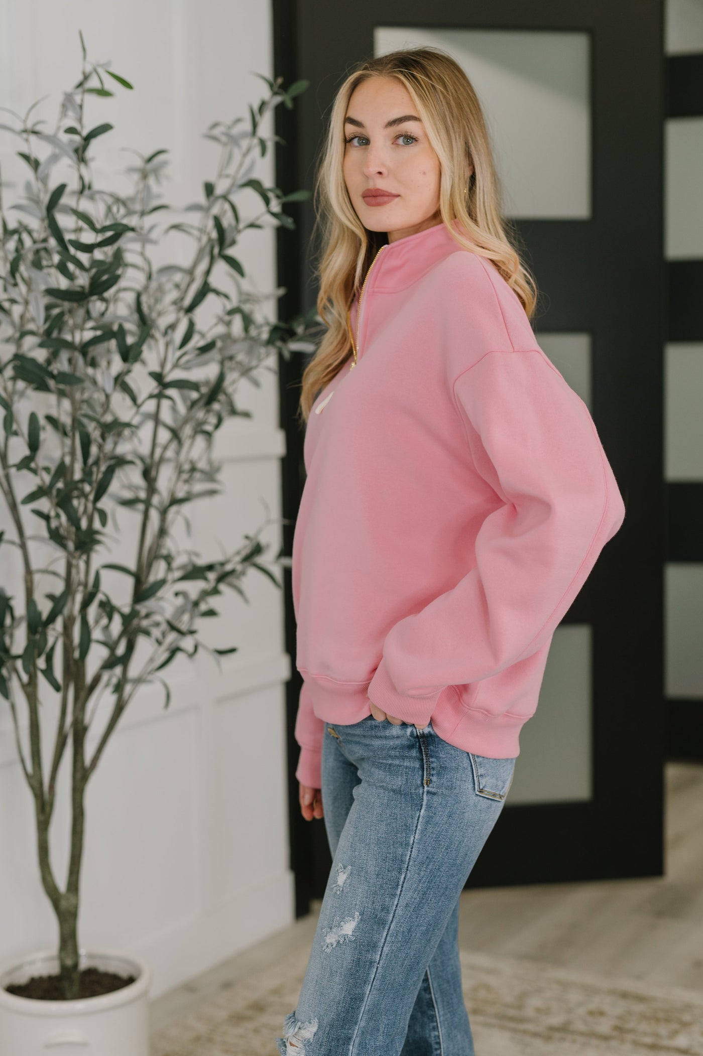 Sweater Weather Half Zip High Neck Pullover in Dark Pink-Womens-Ave Shops-Market Street Nest, Fashionable Clothing, Shoes and Home Décor Located in Mabank, TX
