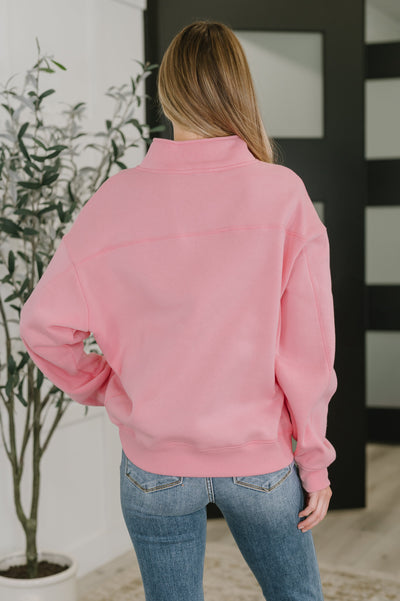 Sweater Weather Half Zip High Neck Pullover in Dark Pink-Womens-Ave Shops-Market Street Nest, Fashionable Clothing, Shoes and Home Décor Located in Mabank, TX