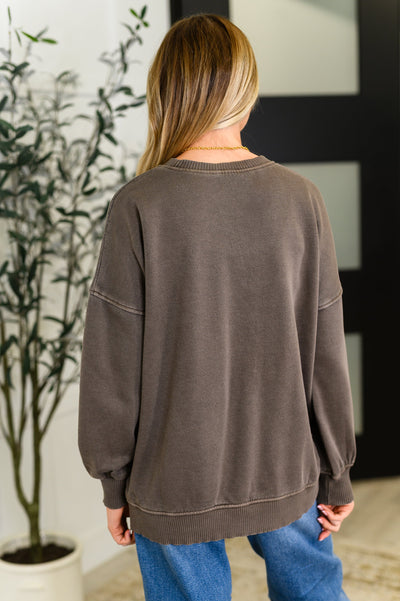 Talk Cozy to Me Stepped Hem Pullover in Brown-Womens-Ave Shops-Market Street Nest, Fashionable Clothing, Shoes and Home Décor Located in Mabank, TX