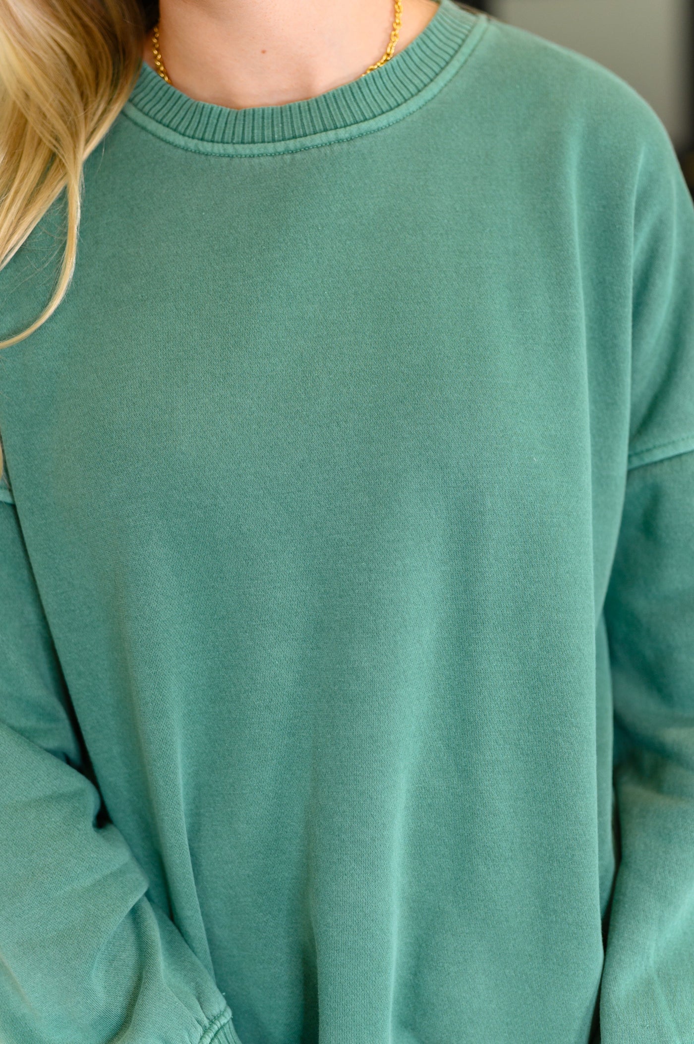 Talk Cozy to Me Stepped Hem Pullover in Dark Green-Womens-Ave Shops-Market Street Nest, Fashionable Clothing, Shoes and Home Décor Located in Mabank, TX